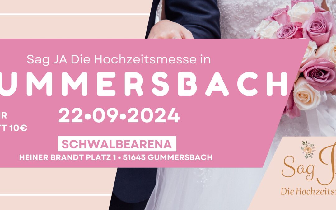 Erleb‘ mich live auf der Sag JA Hochzeitsmesse am 22.09.2024 in Gummersbach